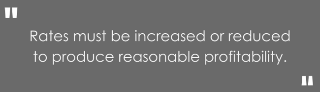 rates must be increased or reduced to produce reasonable profitability.